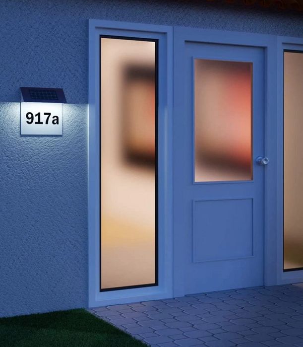 Numar de casa cu LED si incarcare solara
