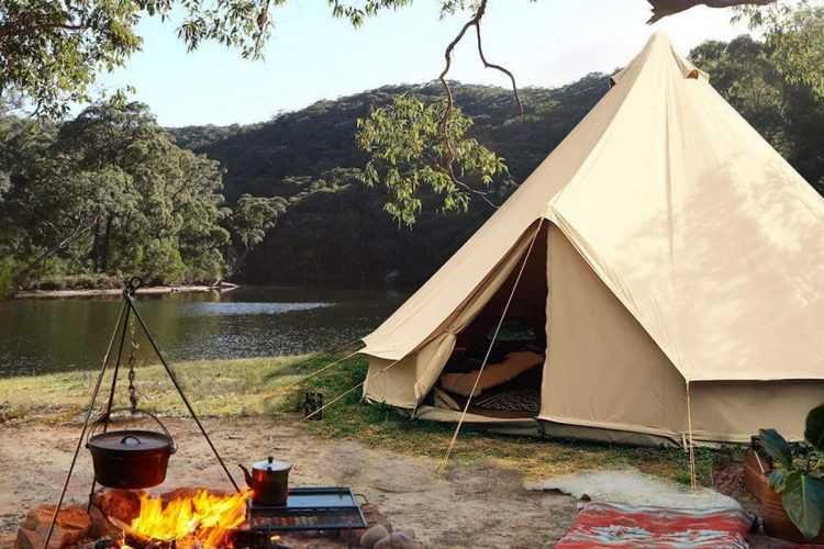 Corturi ptr glamping Bell 19 mp, BUMBAC, in stoc, flansa soba, OFERTA!