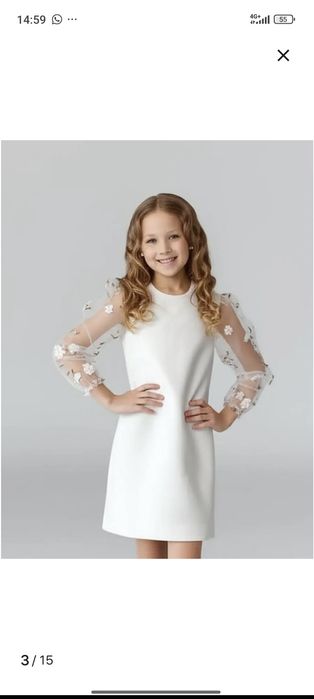 Платье белое нарядное на девочку