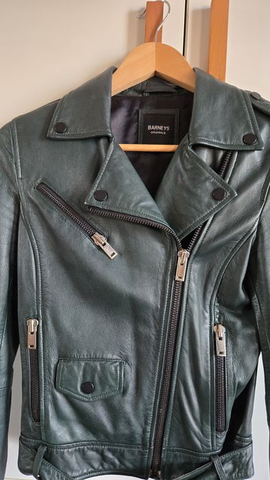 Barneys Original кожено зелено яке С