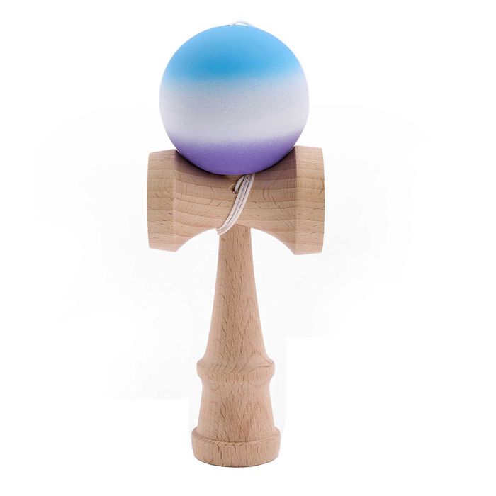 Kendama profesionala lemn fag 18 cm, vopsea mata, design Blue–Purple