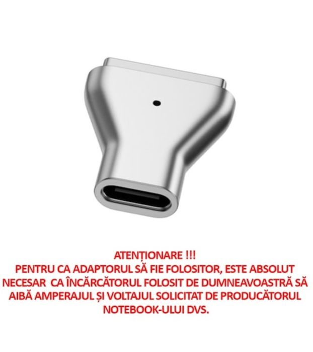 Adaptor USB-C - Magsafe 2 magnetic metalic pentru MacBook Air/Pro