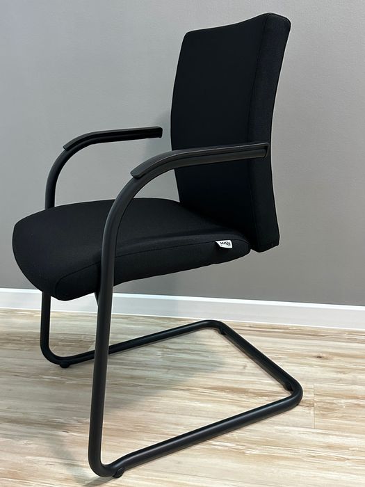 6 x scaun cu brate negru sala conferinta birou receptie vizitatori