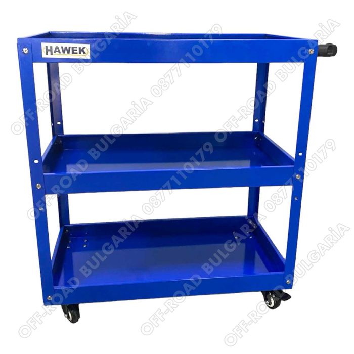 НОВИ Полски Колички за инструменти с три рафта HAWEK Сервизна количка