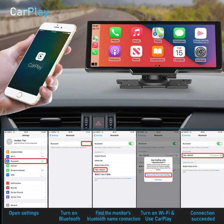 Navigatie Android 9.3inch Carplay Android Camera frontala incorporata