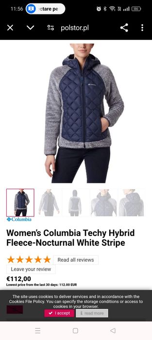 Geaca dama puf de gâscă Columbia,mărime L.