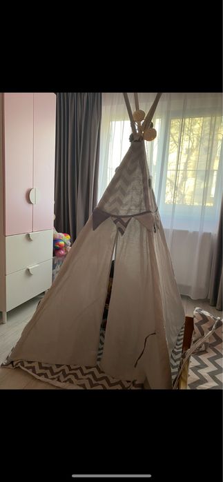 Cort de joaca pentru copii, cu fereastra, 120x120x165