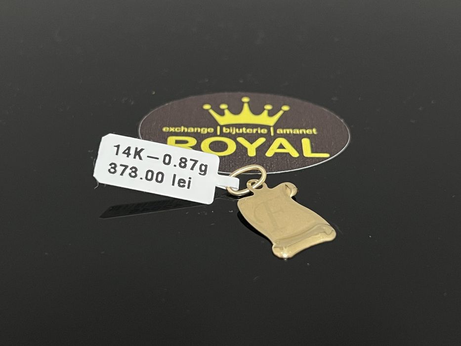 Bijuteria Royal CB : Pandant aur 14k initiala F 0,87 grame