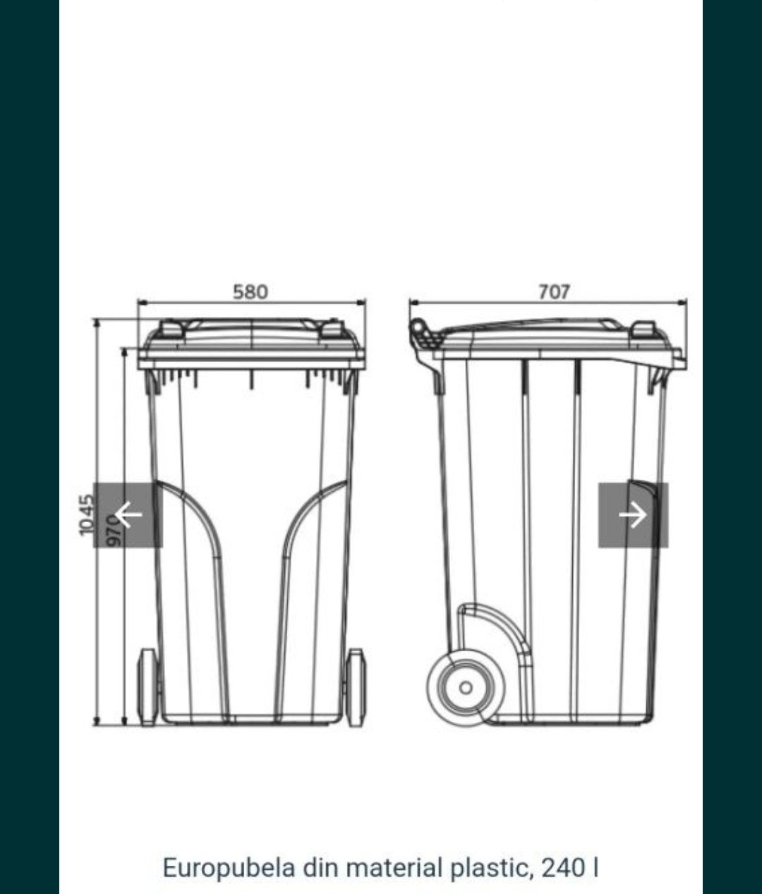 Pubela gunoi sulo NOUA 240 l, made in Germany,