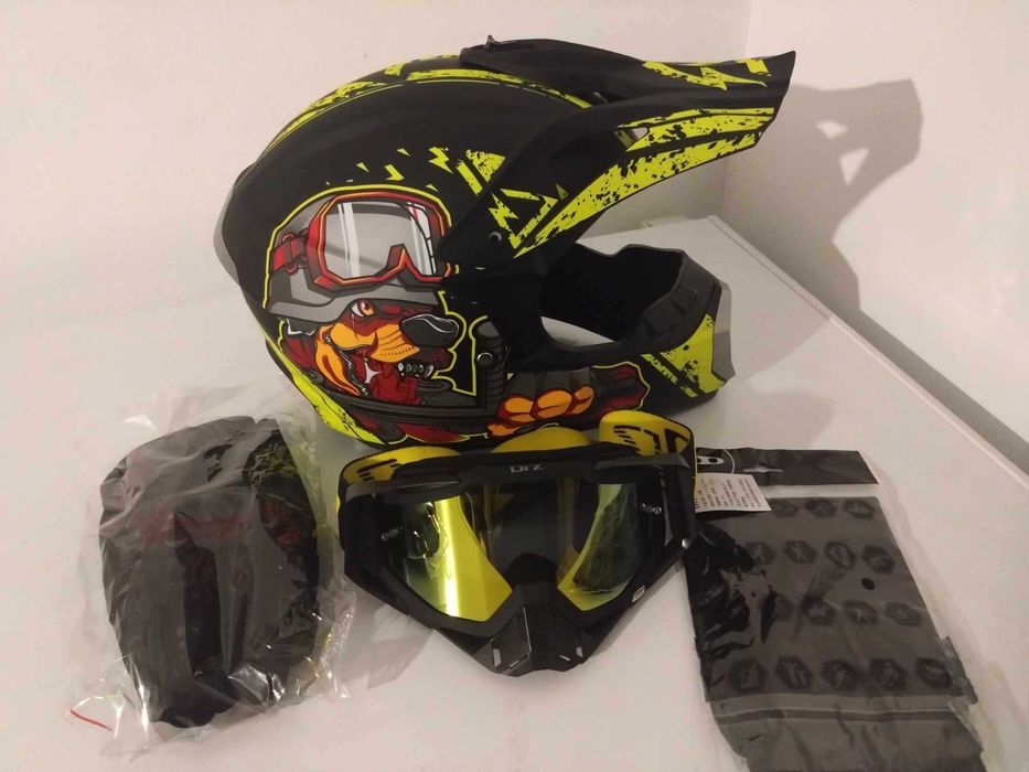 Casca moto/enduro/atv  +Ochelari+Manusi+Cagula