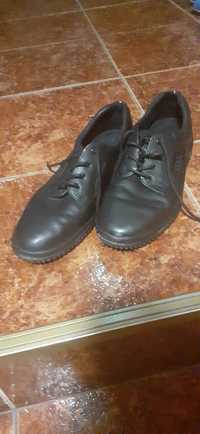 Кожени Обувки черни на цвят