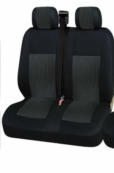 Серия LUX Черни Калъфи за седалки 2+1 за бусове VW Crafter VW T5