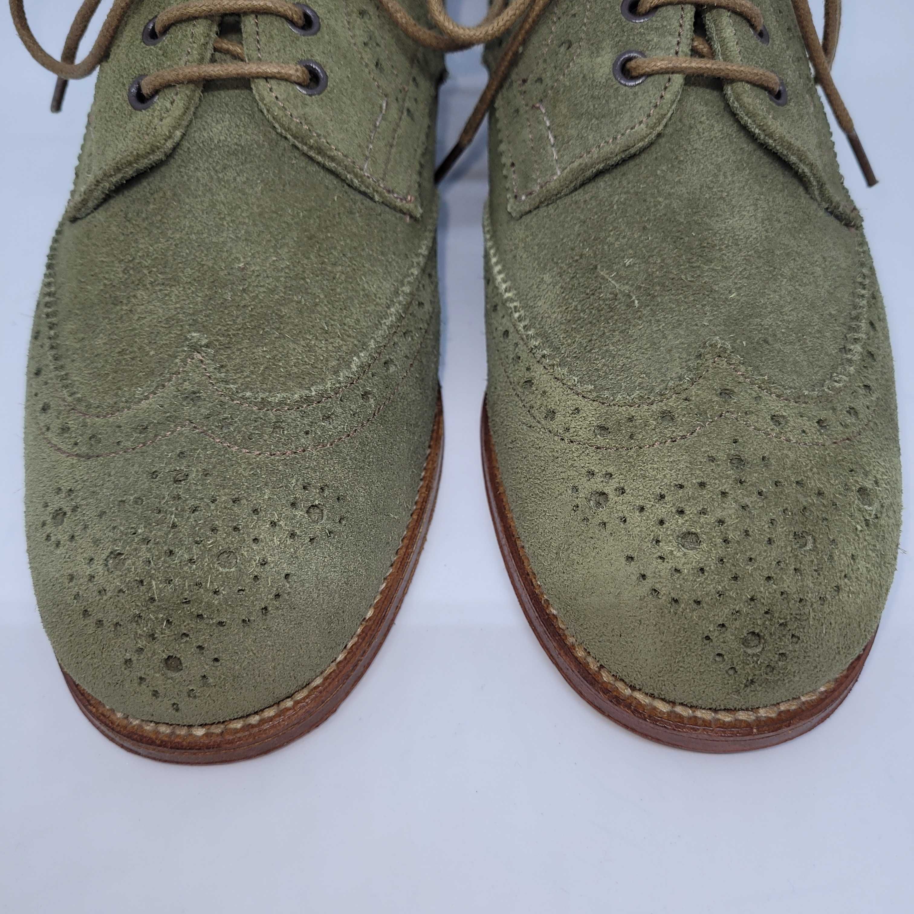 Tricker's "Anne" Brogue Country Shoe-Turf Green Suede-UK 5,5/EUR 38,5