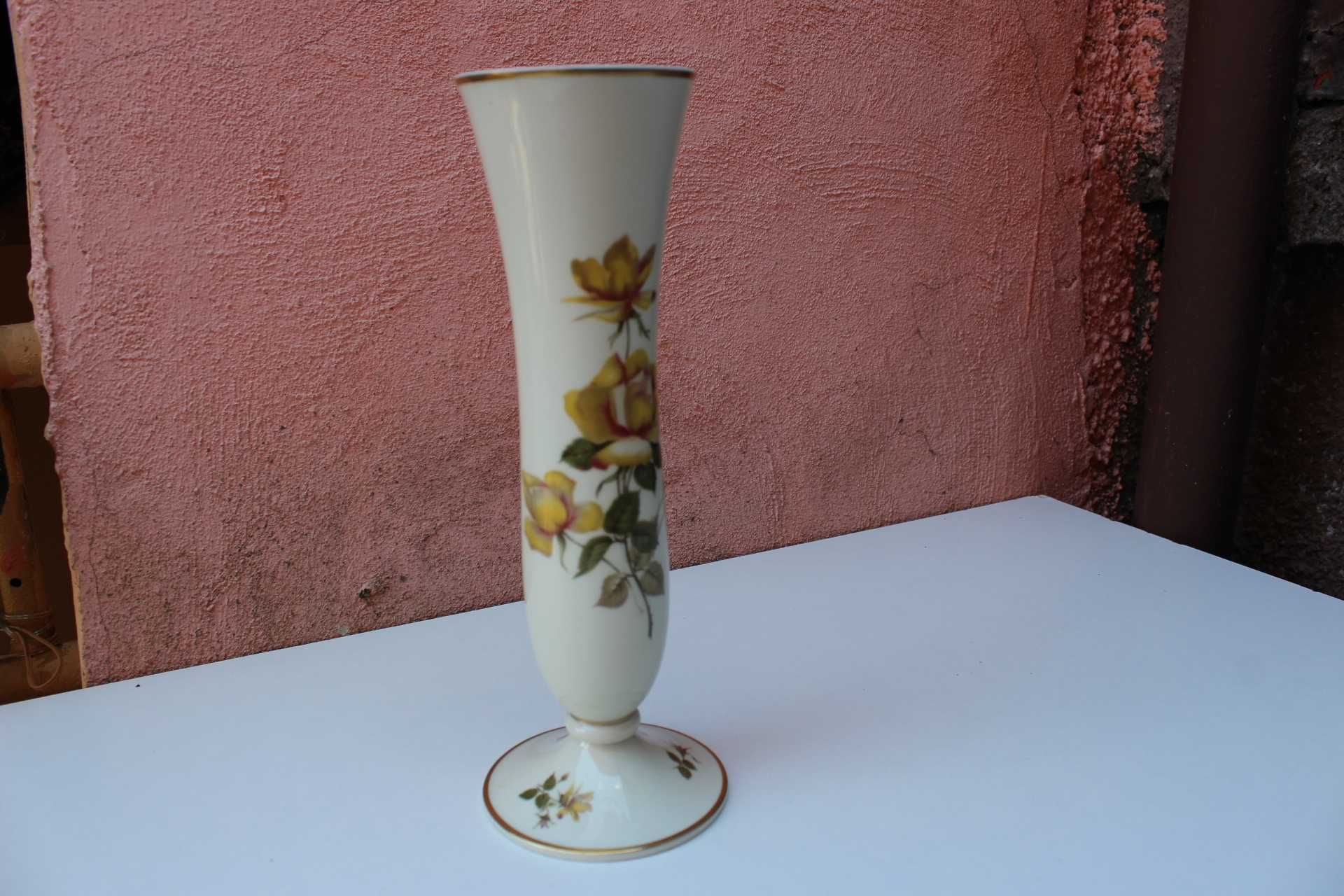 Vas flori portelan colectie ROSENTHAL Ivory Selb Plossberg Yellow Rose