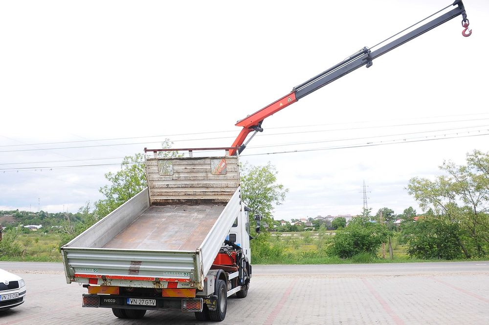 IVECO EuroCargo 100E15 an 11/1999 camion basculabil + macara Palfinger