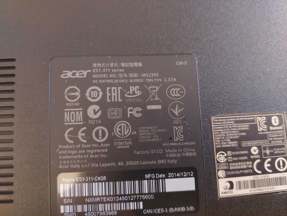 Laptop Acer Aspire, Intel 2,16 GHz, 8 GB DDR3, 1 TB HDD, diagnoză auto