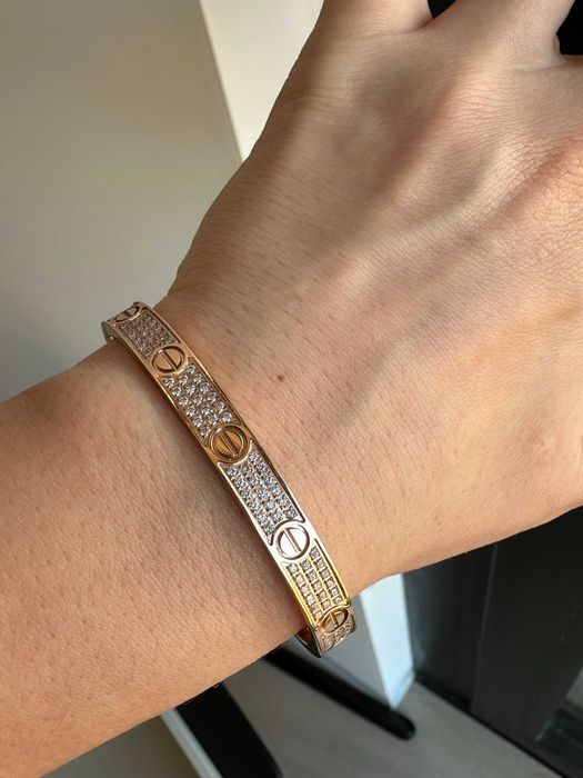 Bratara Cartier full cristale 16 dama rose