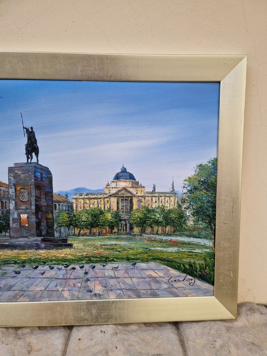 Антикварна картина Масло автор платно картина пейзаж