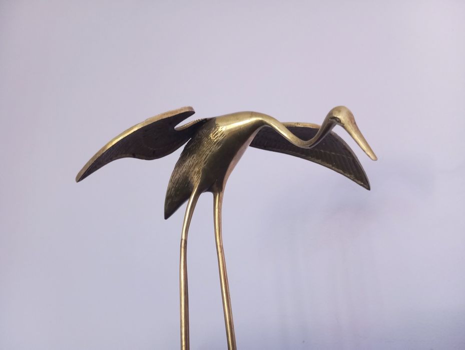 Месингова статуетка - жерав 19 см, Корея