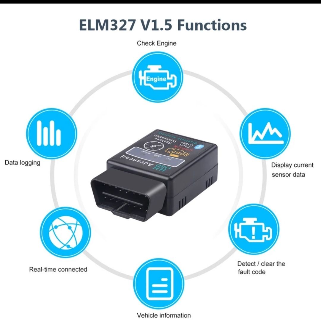 Автосканер OBD II по блютуз ELM 327, версия 1.5