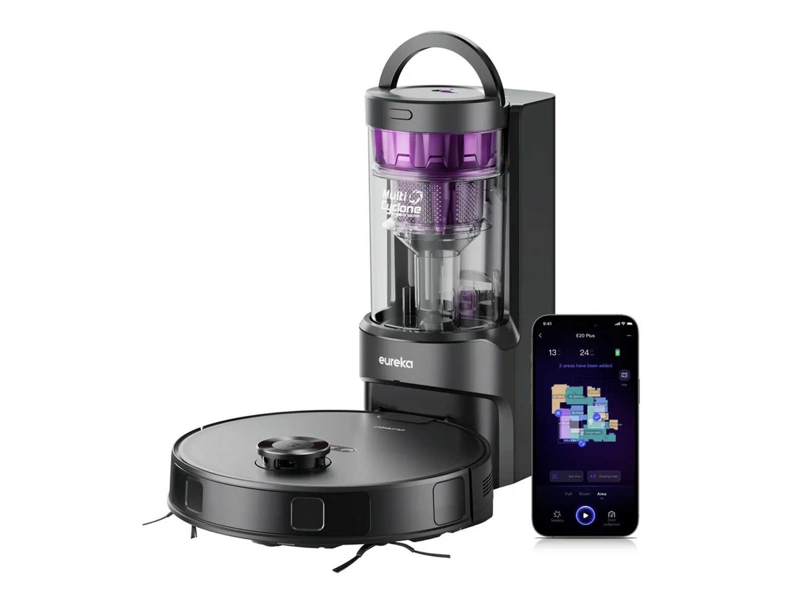 Прахосмукачка робот Eureka E20 Plus AI 3D DuoDetect 8000Pa