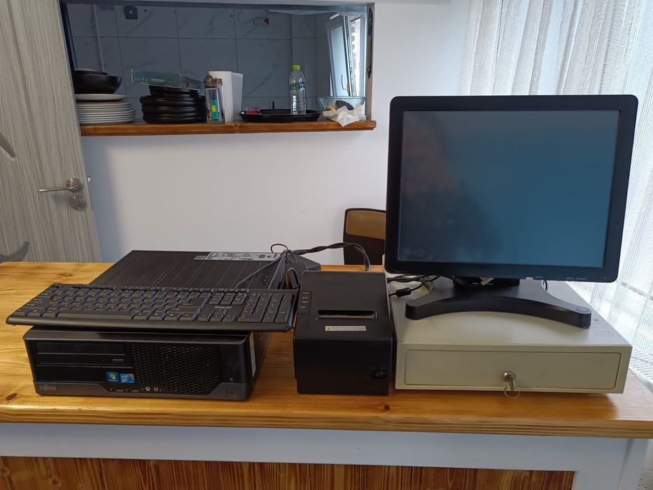 Sistem POS complet HoReCa - monitor, PC, sertar bani, imprimanta