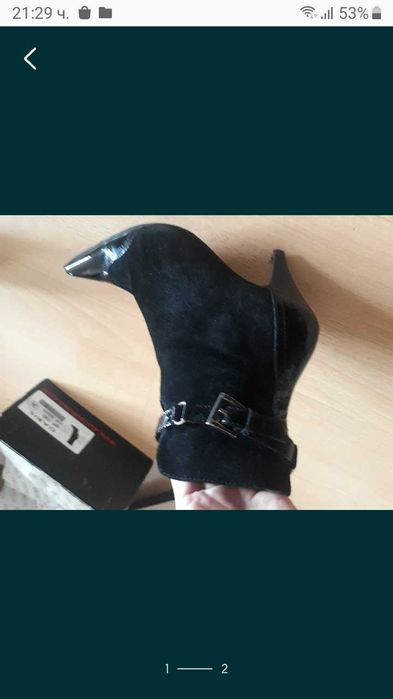 Дамски боти от естествен велур и лак "Daris"