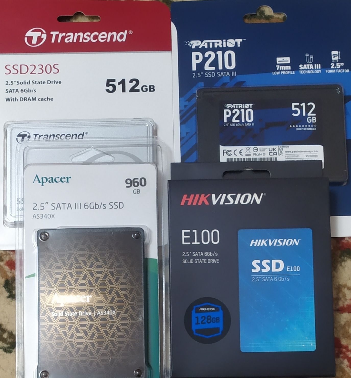 SSD диски объемом 512 и 960гб