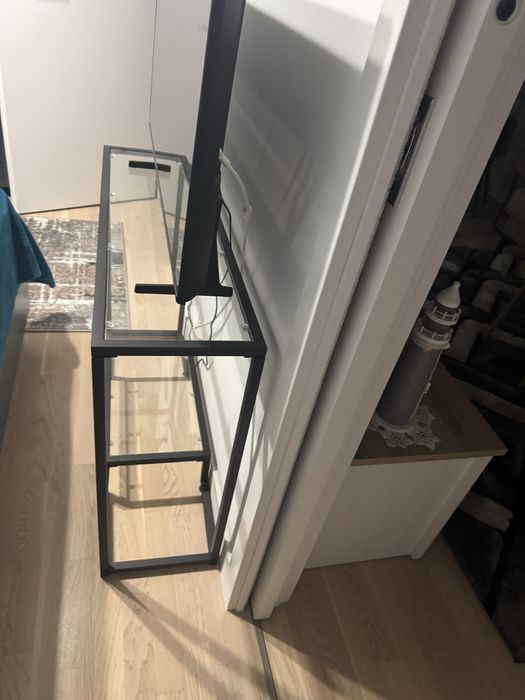 Vand Consola Daria din sticla si metal culoare negru 100 cm