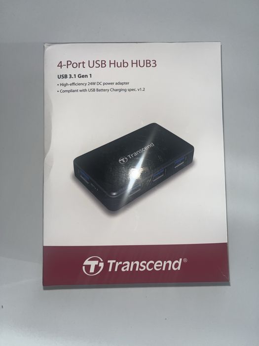 USB хъб Transcend 4 порта USB A 3.0
