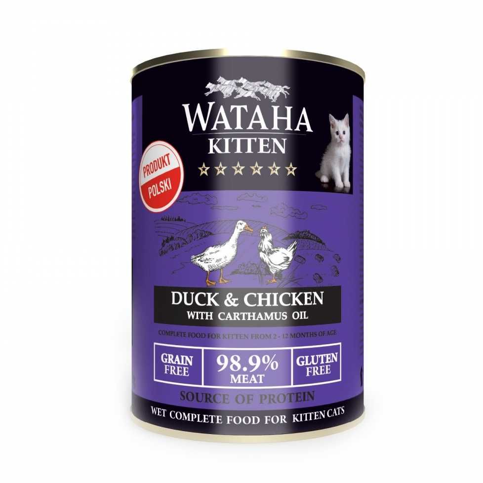 Conserva Wataha HUNT Kitten, 98.9% Carne, Cu Rata Si Pui, 400g