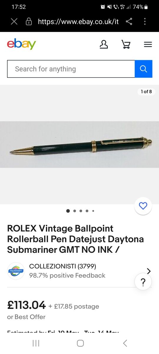 Pix Rolex Ballpoint Original Vechi De Colectie Vintage Retro