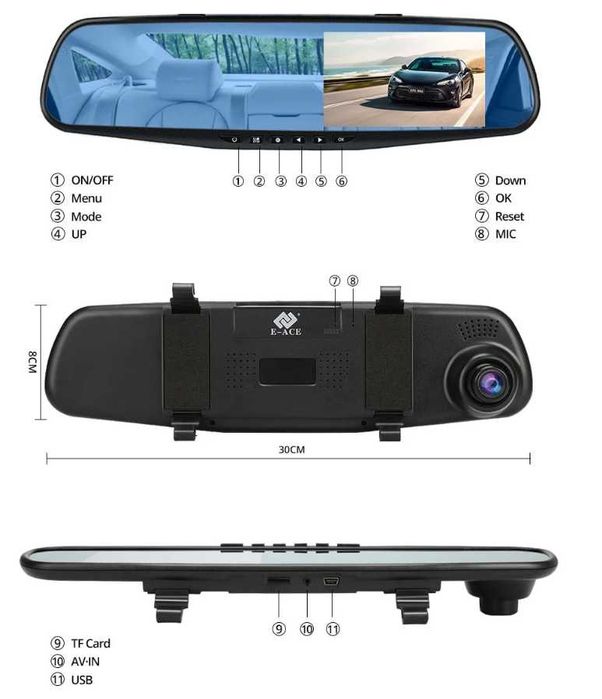 inregistrare camera video auto tripla dvr