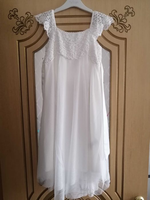 Новогоднее платье белое на 6-7-8 лет