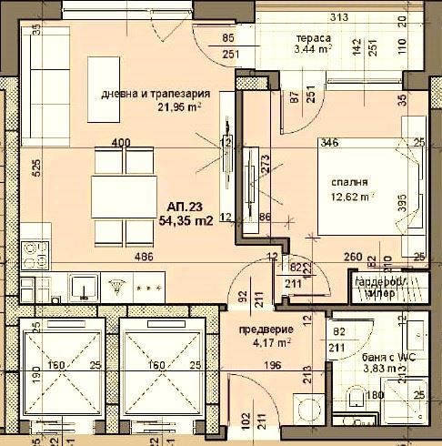 Продава се Двустаен апартамент в Пловдив, Тракия - 63 кв.м за 1366 €/кв.м - Снимка #1