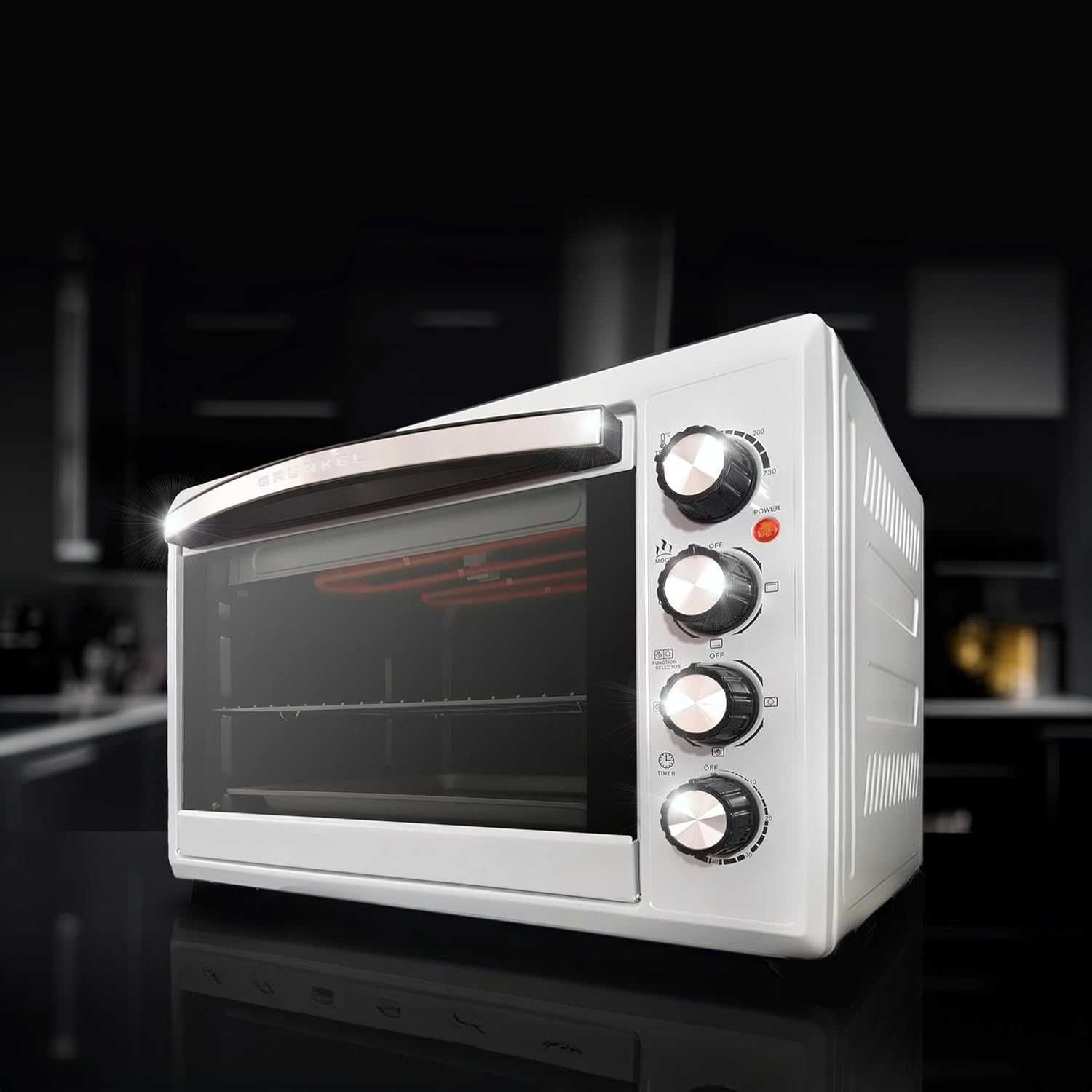 Мини фурна Grunkel HR‑38 Silver – 38 л, 2000 W с лек ДЕФЕКТ