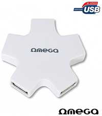 Разпродажба USB HUB (Разклонител) Omega Бял (USB 2.0)