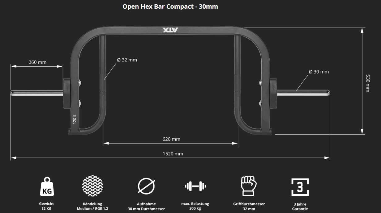 Комбиниран Лост Трап Бар Open Hex Bar Compact ø30 мм