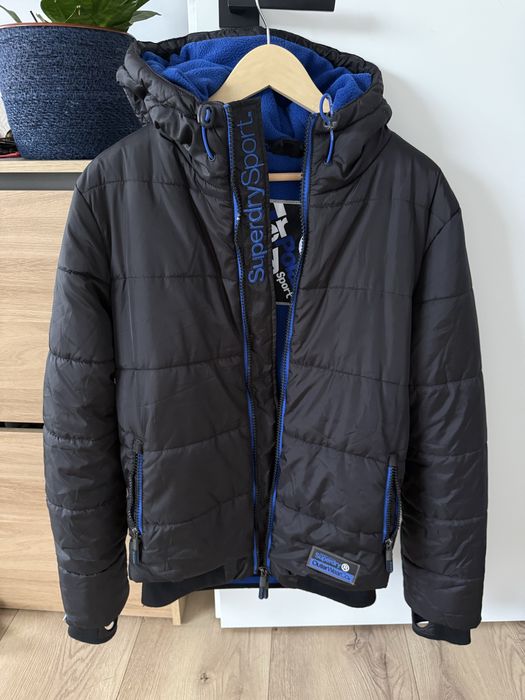 Geaca Puf SUPERDRY cu Gluga Negru Barbari | Marime M