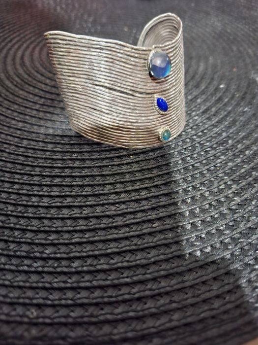 Bratara GAS cu opal lapis lazuli si alexanrit Hong Kong 5 cm latime