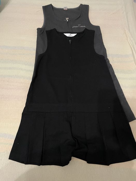 Lot 4 sarafane scoala gri negru marimea 134-140