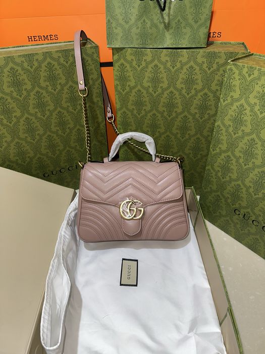 Geanta Gucci 26cm Marmont Dusty Pink Piele naturala 100%