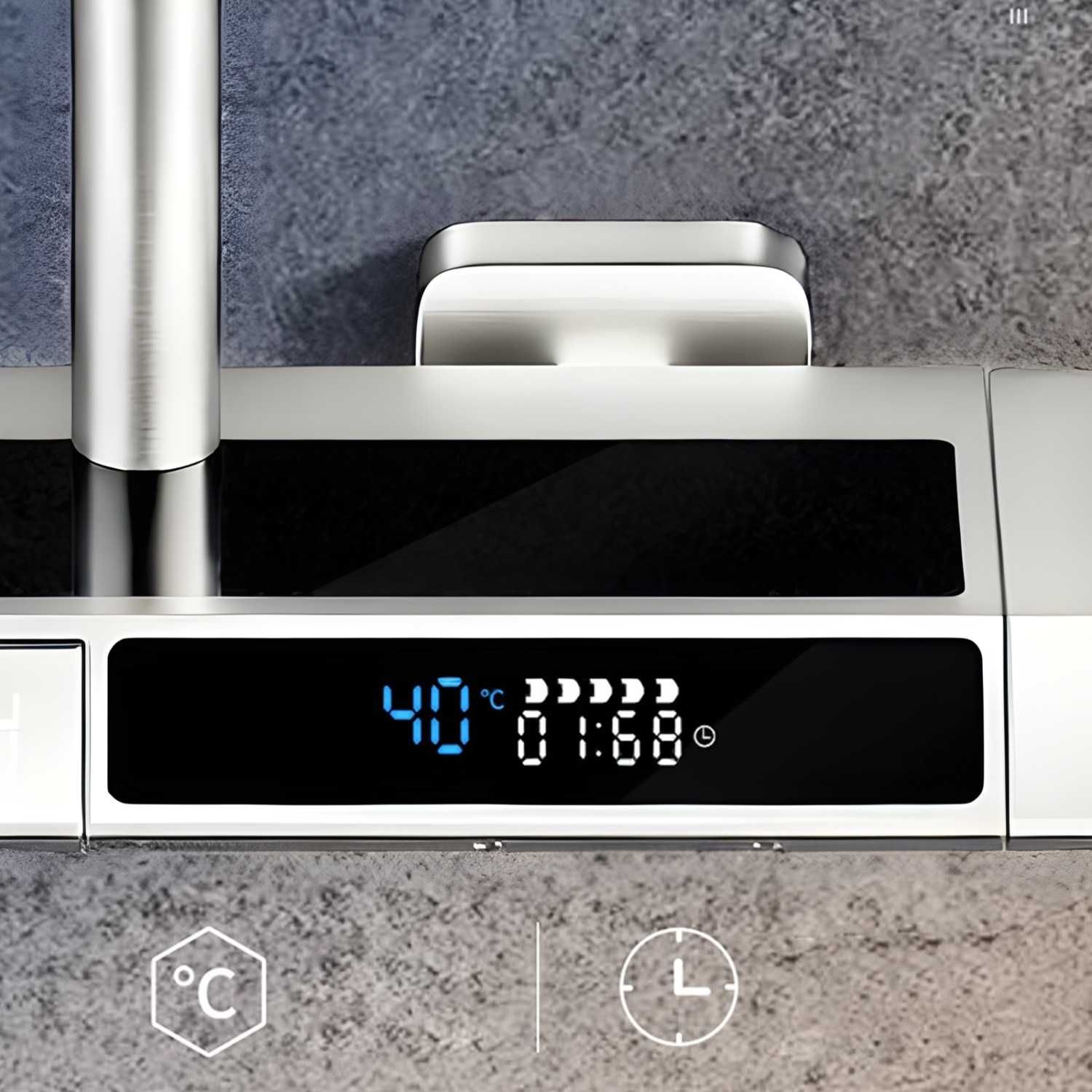 Coloana De Dus Completa, Afisaj Temperatura Digital, Lumini LED, Alb