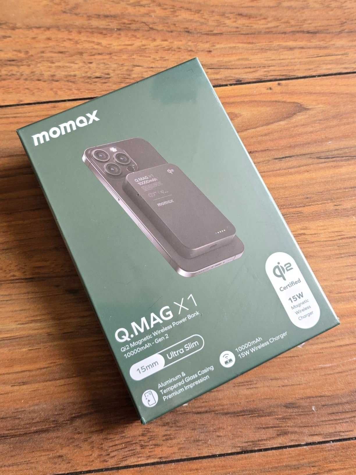 MOMAX Q.MAG Магнитна външна батерия, Qi2, ултратънка 10000mAh, 15W