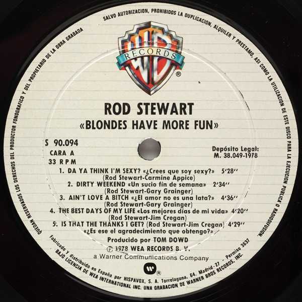 Пластинка виниловая Rod Stewart ‎– Blondes Have More Fun