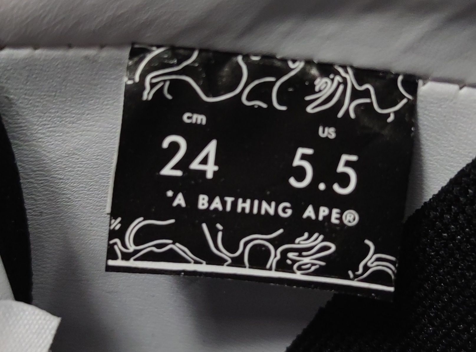Bape Sta Low, Black/White, 39 EUR