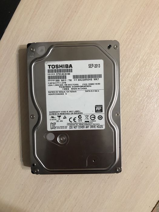Жесткий диск 1 ТБ , TOSHIBA