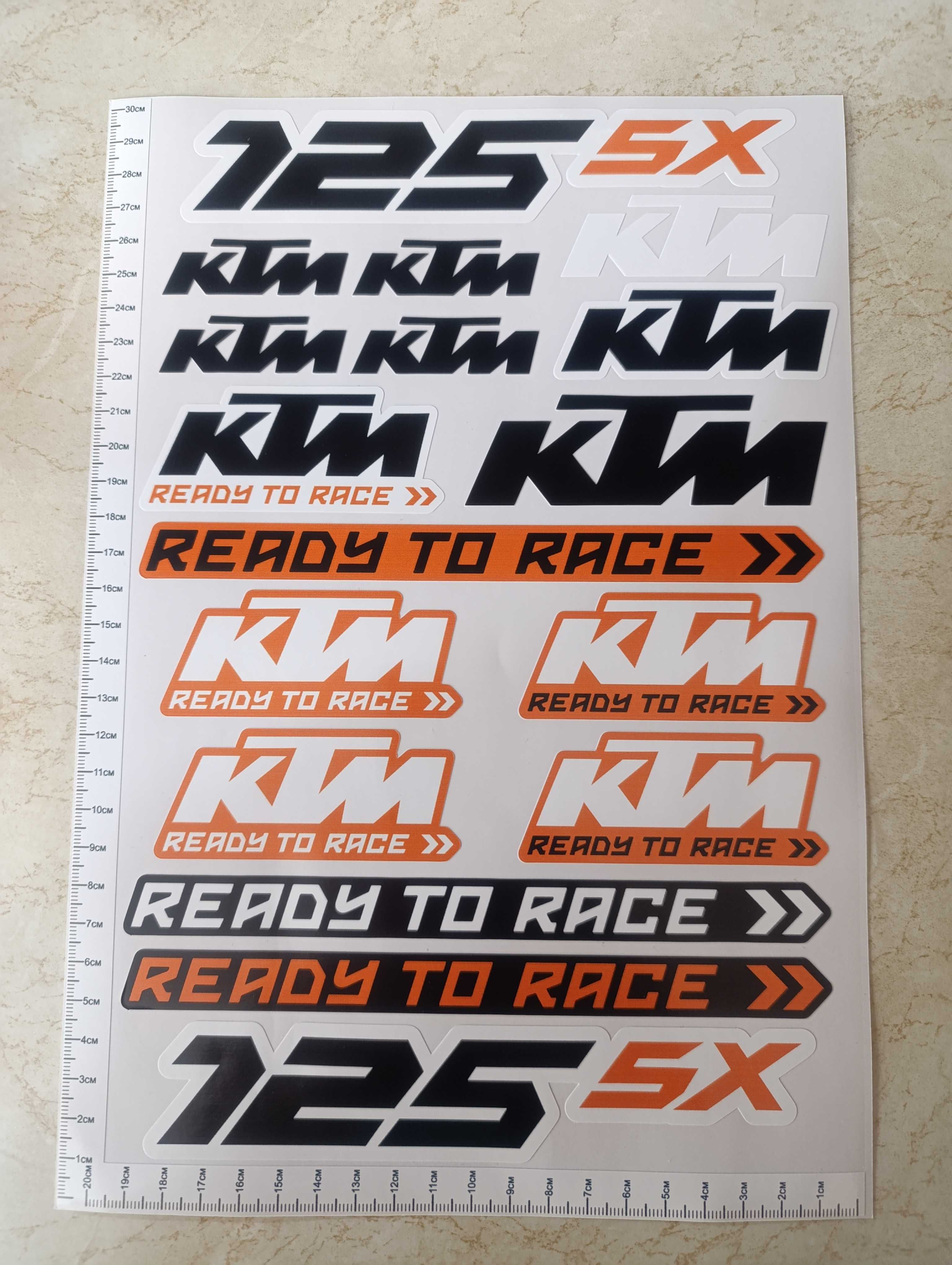 КТМ стикери - 17бр. KTM 125 SX - лист А4