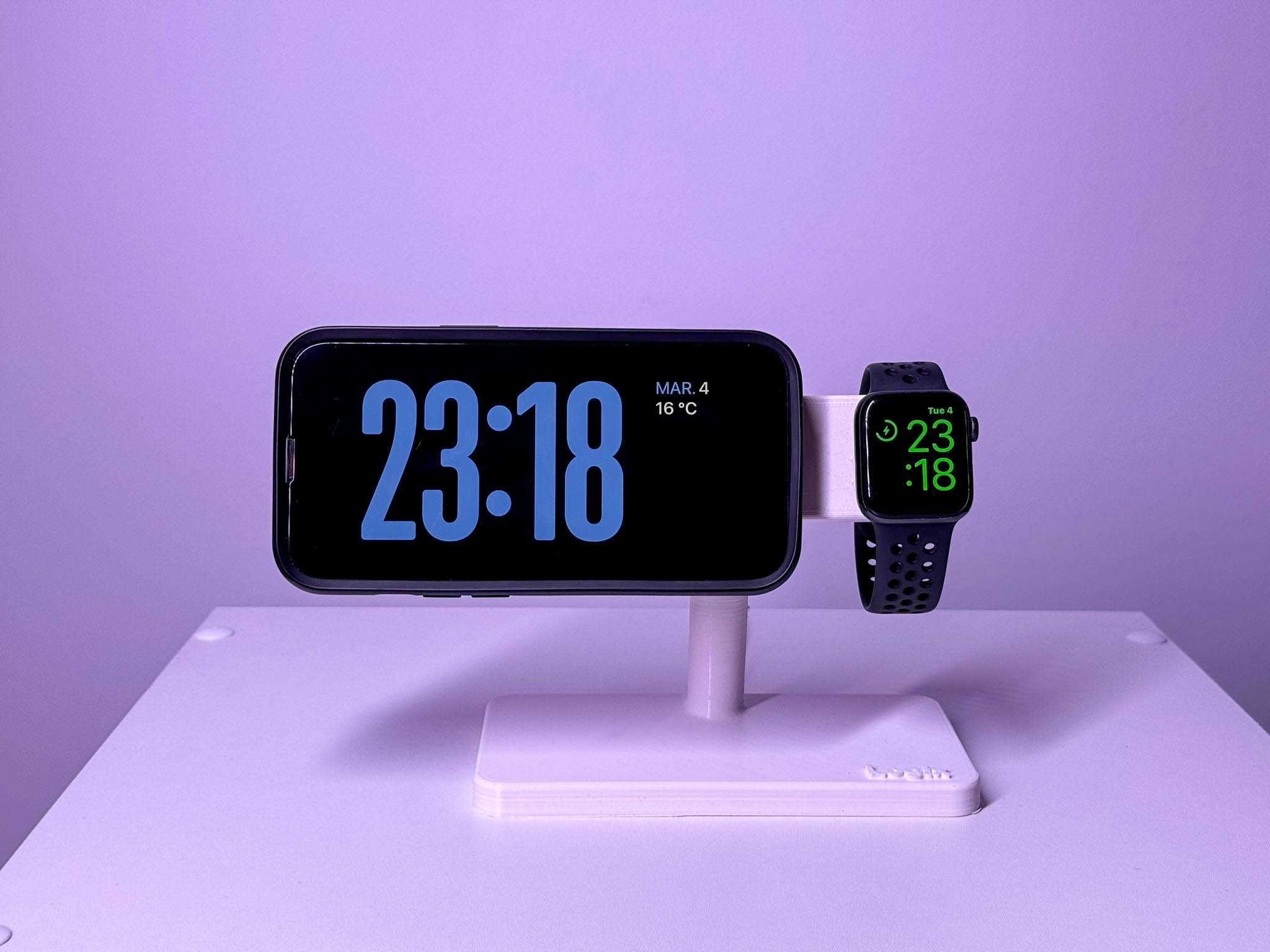 Stand 3D pentru iPhone și Apple Watch cu Integrare MagSafe