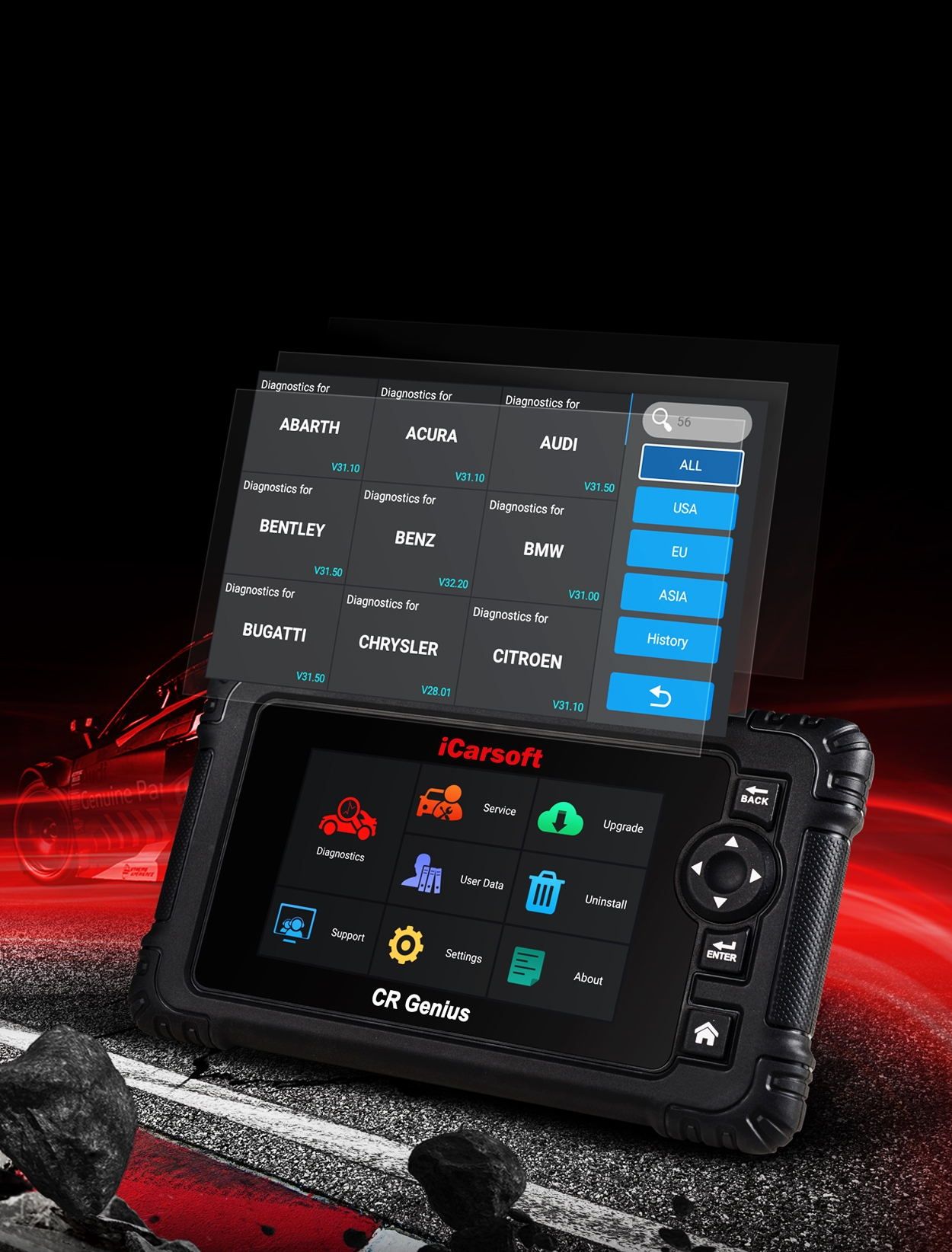 iCarsoft CR Genius – Професионална мулти-маркова OBD2 диагностика
